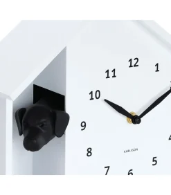 Wandklok Peeking Doggy - Wit - 24.9x24.9x27cm