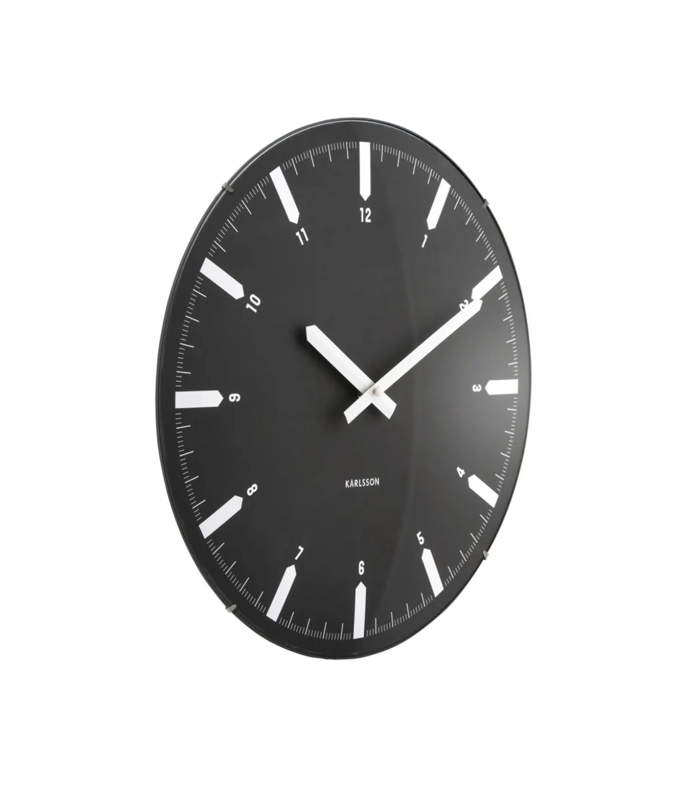 Wandklok Realista Dome - Zwart - 35x35x35cm