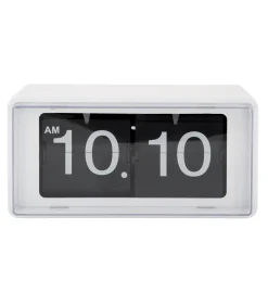 Wandklok Retro Boxed Flip - Mat wit - 20x10x10cm