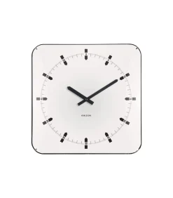 Wandklok Sucinto Dome Square - Wit - 35x35x35cm
