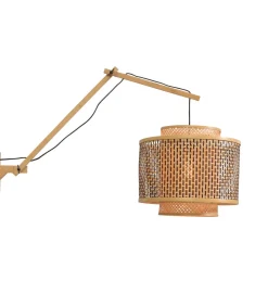 Wandlamp Bhutan - Bamboe/Zwart - 90x40x55cm