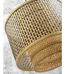 Wandlamp Bhutan - Bamboe/Zwart - 90x40x55cm