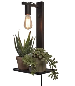 Wandlamp Flores - Bamboe Zwart - 30x18x52cm