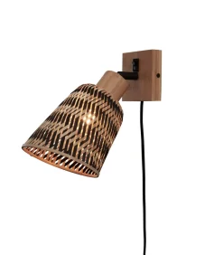 Wandlamp Java - Bamboe Naturel/Zwart - Ø15cm
