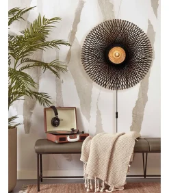 Wandlamp Kalimantan - Bamboe/Zwart - Ø87cm