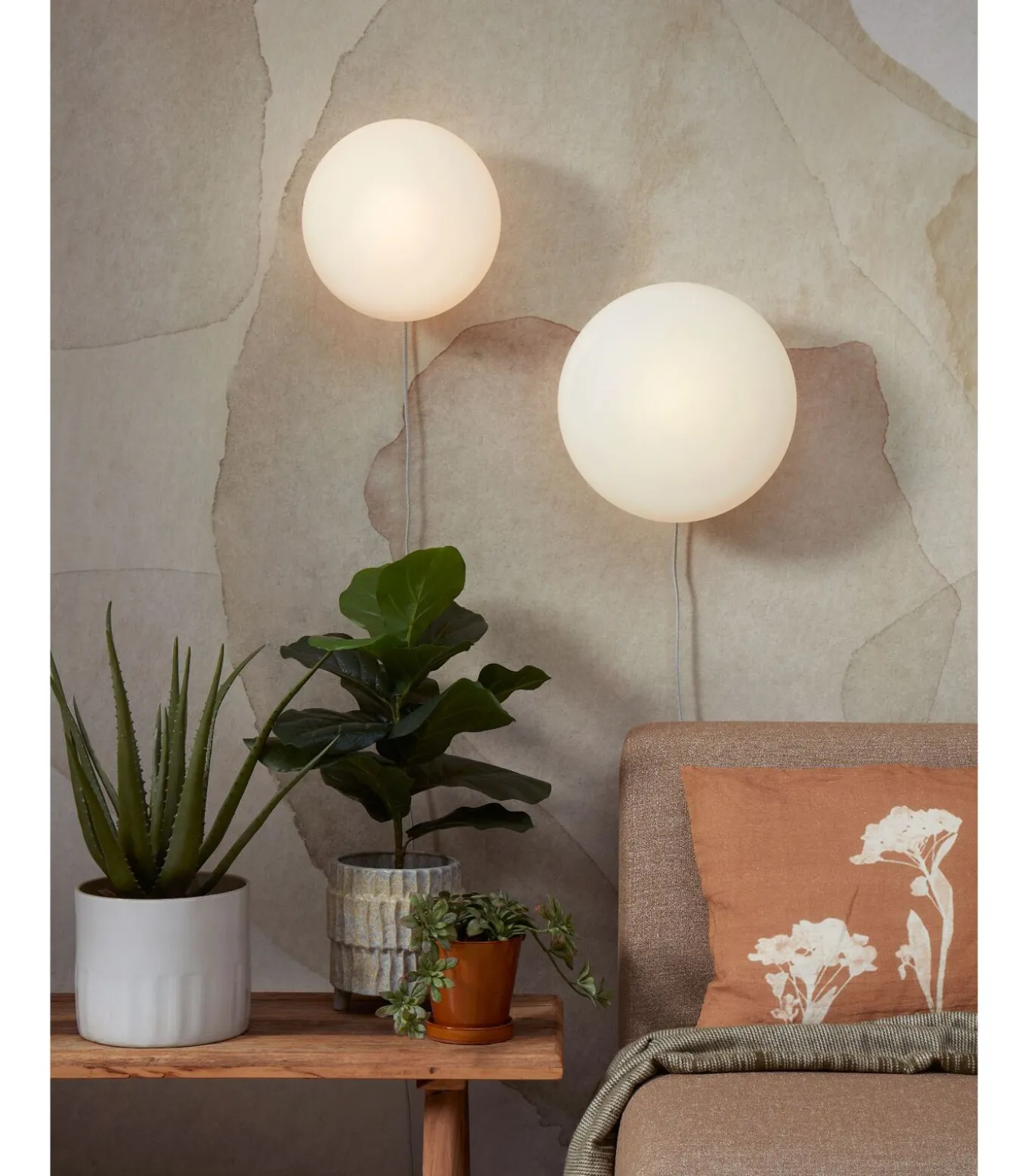 Wandlamp Sapporo - Wit - Ø28cm