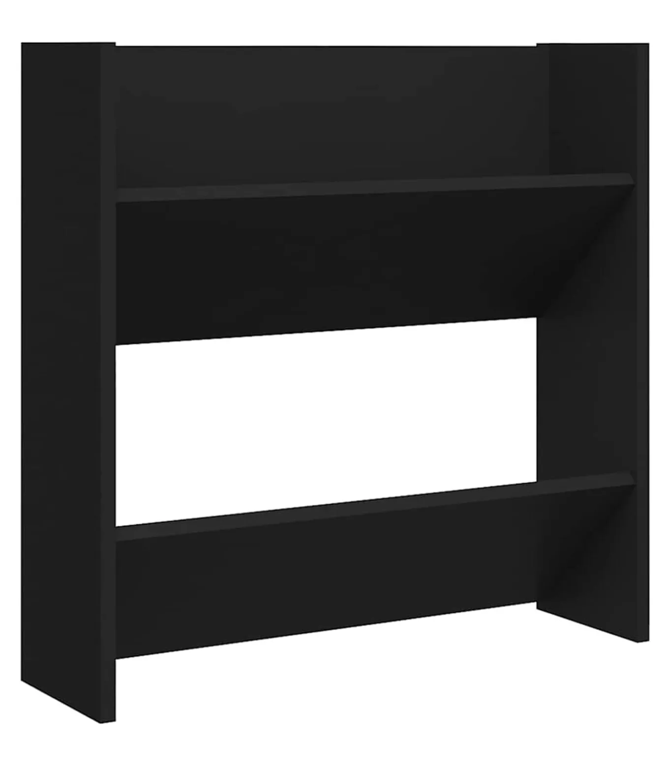 Wandschoenenkast 60x18x60 cm bewerkt hout zwart