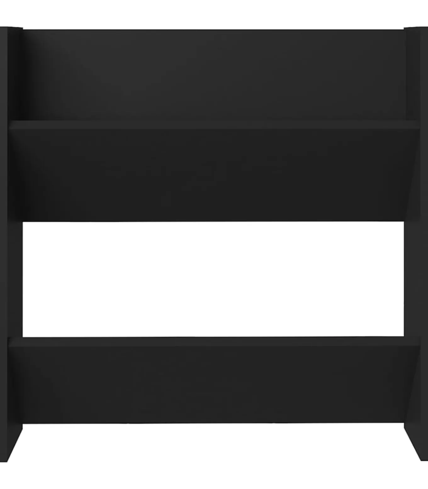 Wandschoenenkast 60x18x60 cm bewerkt hout zwart