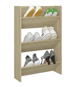 Wandschoenenkast 60x18x90 cm spaanplaat sonoma eikenkleurig