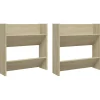 Wandschoenenkasten 2 st 60x18x60 cm spaanplaat sonoma eiken
