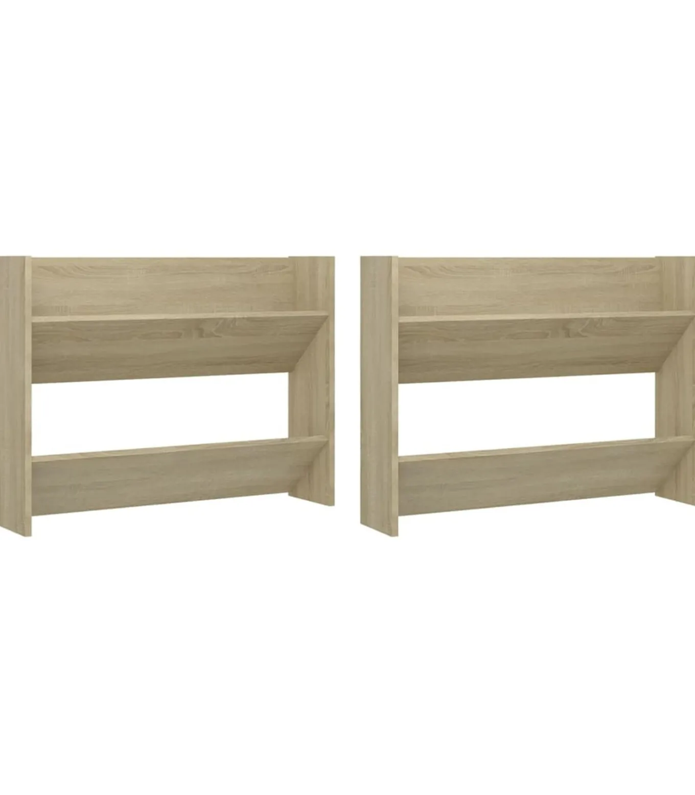 Wandschoenenkasten 2 st 80x18x60 cm spaanplaat sonoma eiken