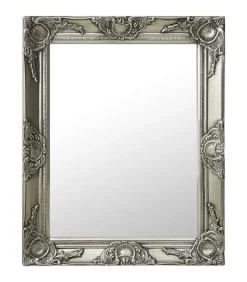 Wandspiegel barok stijl 50x60 cm zilverkleurig