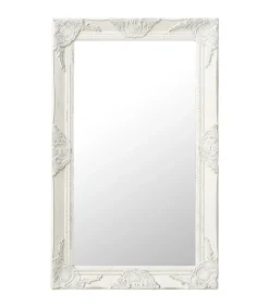 Wandspiegel barok stijl 50x80 cm wit