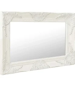 Wandspiegel barok stijl 60x40 cm wit