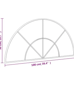 Wandspiegel boog 100x50 cm ijzer zwart