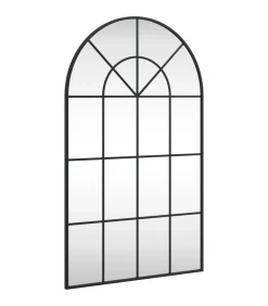 Wandspiegel boog 60x100 cm ijzer zwart