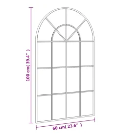 Wandspiegel boog 60x100 cm ijzer zwart