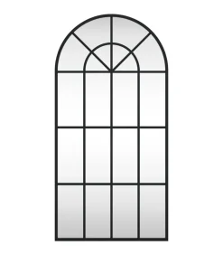Wandspiegel boog 40x80 cm ijzer zwart
