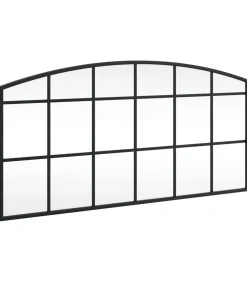 Wandspiegel boog 80x40 cm ijzer zwart