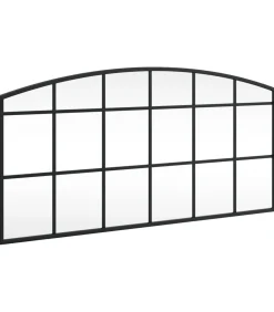 Wandspiegel boog 80x40 cm ijzer zwart