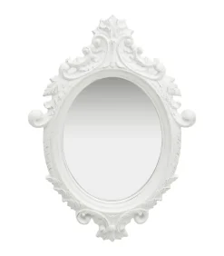 Wandspiegel kasteel stijl 56x76 cm wit