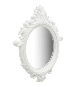 Wandspiegel kasteel stijl 56x76 cm wit
