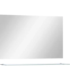 Wandspiegel met schap 100x60 cm gehard glas