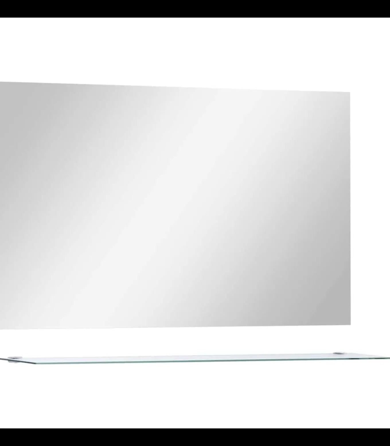 Wandspiegel met schap 100x60 cm gehard glas