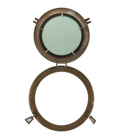 Wandspiegel patrijspoort Ø38 cmaluminium en glas