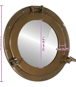 Wandspiegel patrijspoort Ø38 cmaluminium en glas
