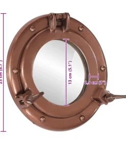Wandspiegel patrijspoort Ø23 cmaluminium en glas