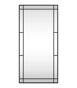 Wandspiegel rechthoekig 50x100 cm ijzer zwart
