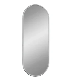 Wandspiegel 40x15 cm ovaal zilverkleurig