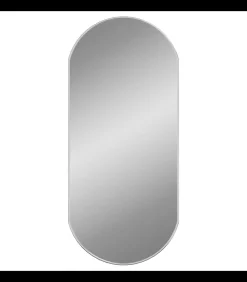 Wandspiegel 90x40 cm ovaal zilverkleurig