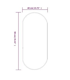 Wandspiegel 90x40 cm ovaal zilverkleurig