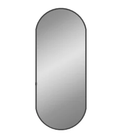 Wandspiegel 60x25 cm ovaal zwart