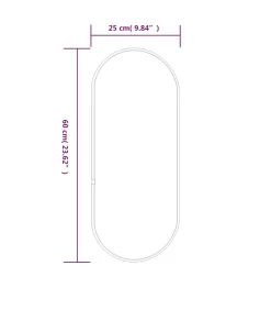 Wandspiegel 60x25 cm ovaal zwart