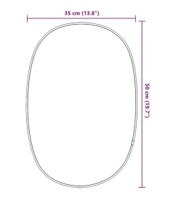 Wandspiegel 50x35 cm zwart