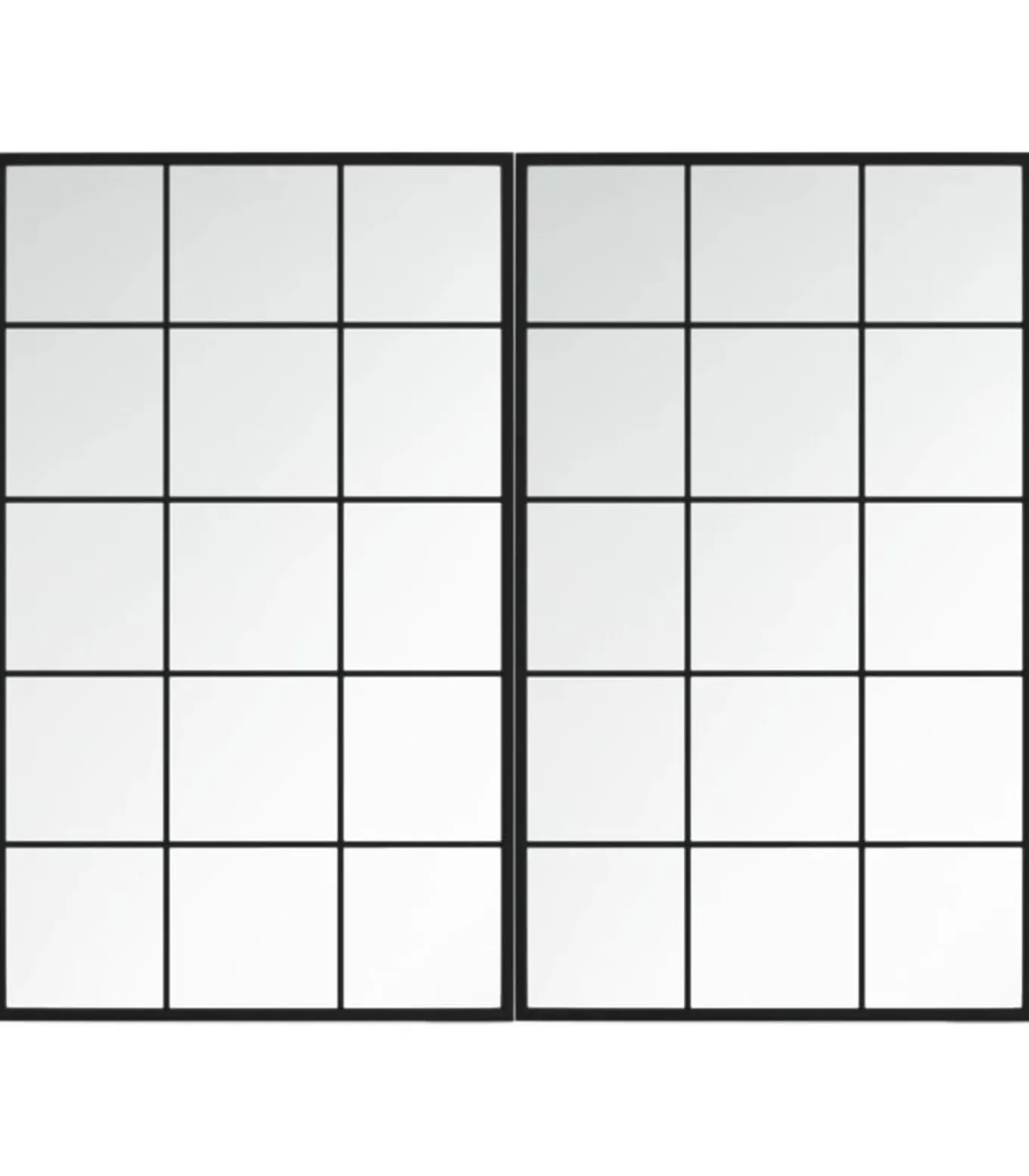 Wandspiegels 2 st 100x60 cm metaal zwart