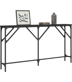 Wandtafel 140x23x75 cm bewerkt hout zwart