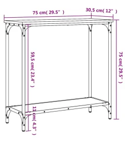 Wandtafel 75x30,5x75 cm bewerkt hout bruin eikenkleur
