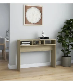 Wandtafel 105x30x80 cm bewerkt hout sonoma eikenkleurig