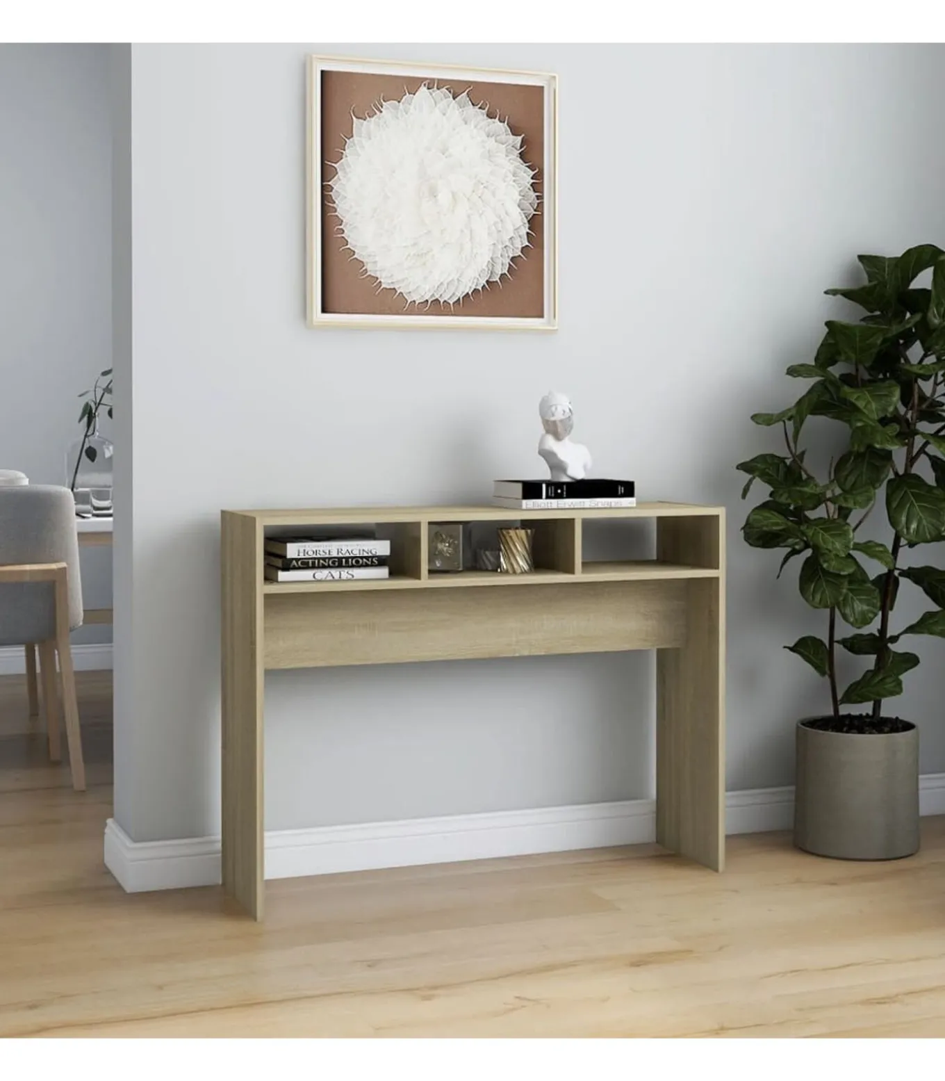 Wandtafel 105x30x80 cm bewerkt hout sonoma eikenkleurig