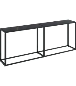 Wandtafel 200x35x75,5 cm gehard glas zwart