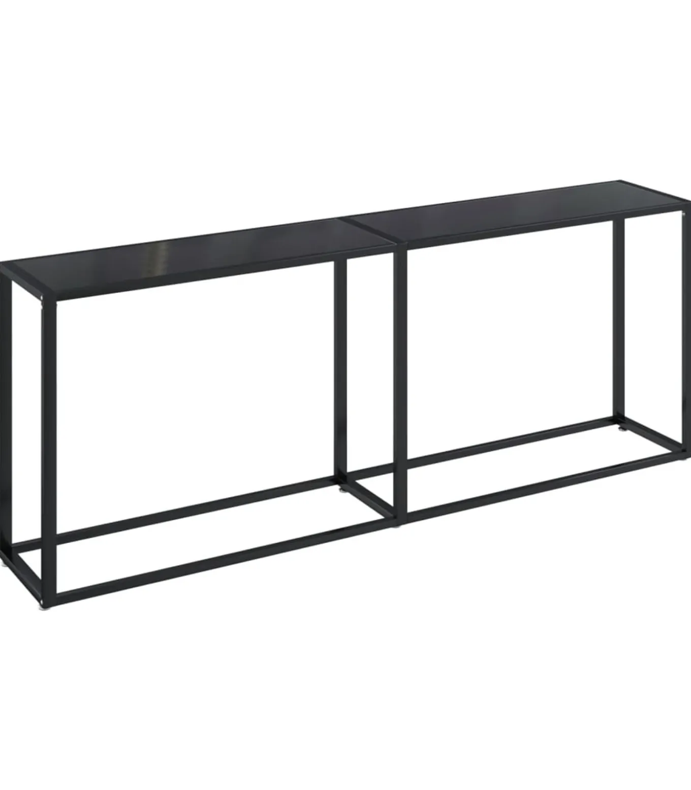 Wandtafel 200x35x75,5 cm gehard glas zwart