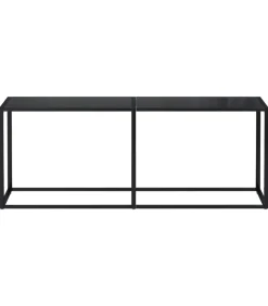 Wandtafel 200x35x75,5 cm gehard glas zwart