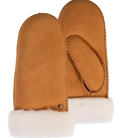 Warme leren dameswanten Caramel