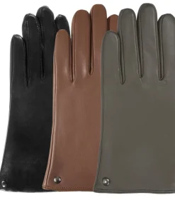 Warme leren handschoenen voor dames Khaki