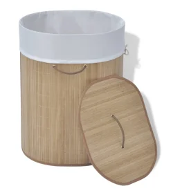 Wasmand ovaal bamboe natuurlijk