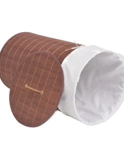 Wasmand rond bamboe bruin